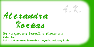 alexandra korpas business card